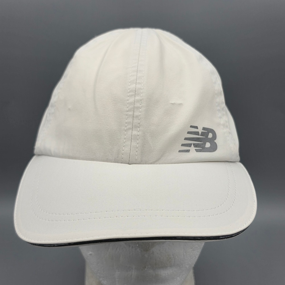 New Balance Hat Womens OS White Performance Running Cap Adjustable Athletic Cap